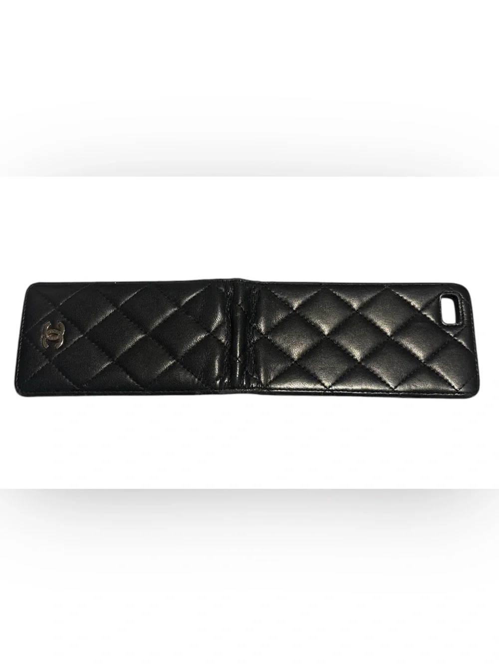 CHANEL iPhone Flip Case SE/5/5S Black Caviar Leather PROJECT
